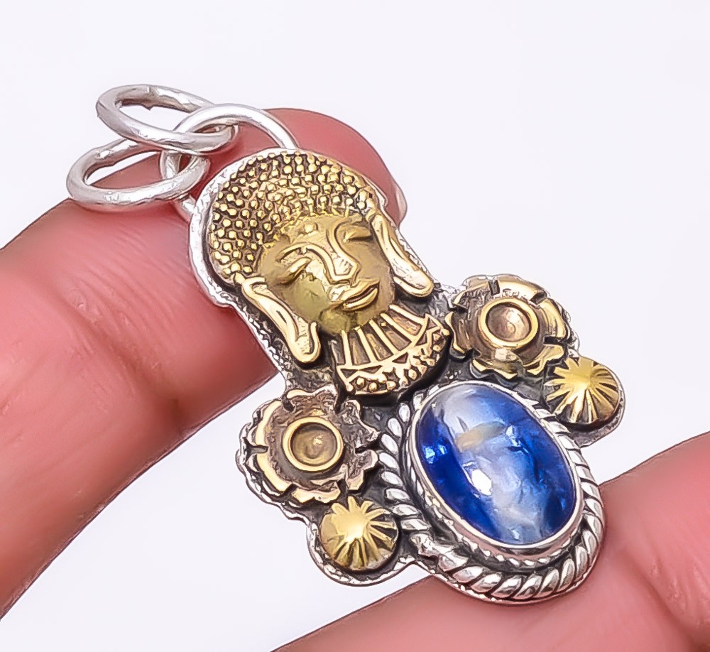 Kyanite 925 Sterling Silver Egyptian Prince Pendant 1.76″ P08254, Christmas Gift