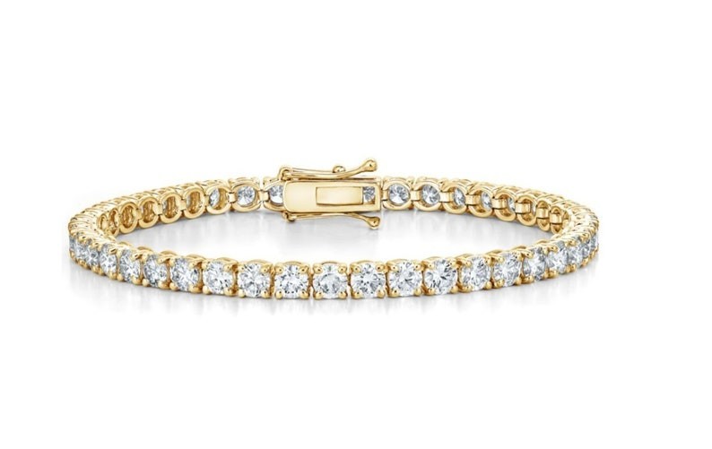 7′ Inch Long Tennis Wedding Bracelet Solid 14K Yellow Gold 6 CT Round Cut VVS1