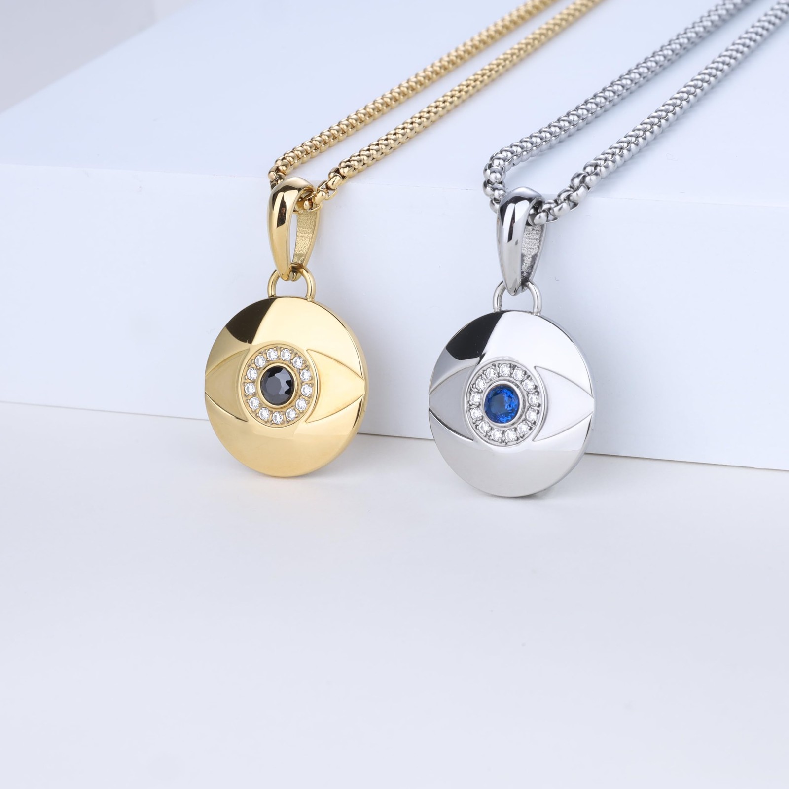 Men’s Stainless Steel Pendant Necklace, Protection Necklace Evil Eye Necklace…
