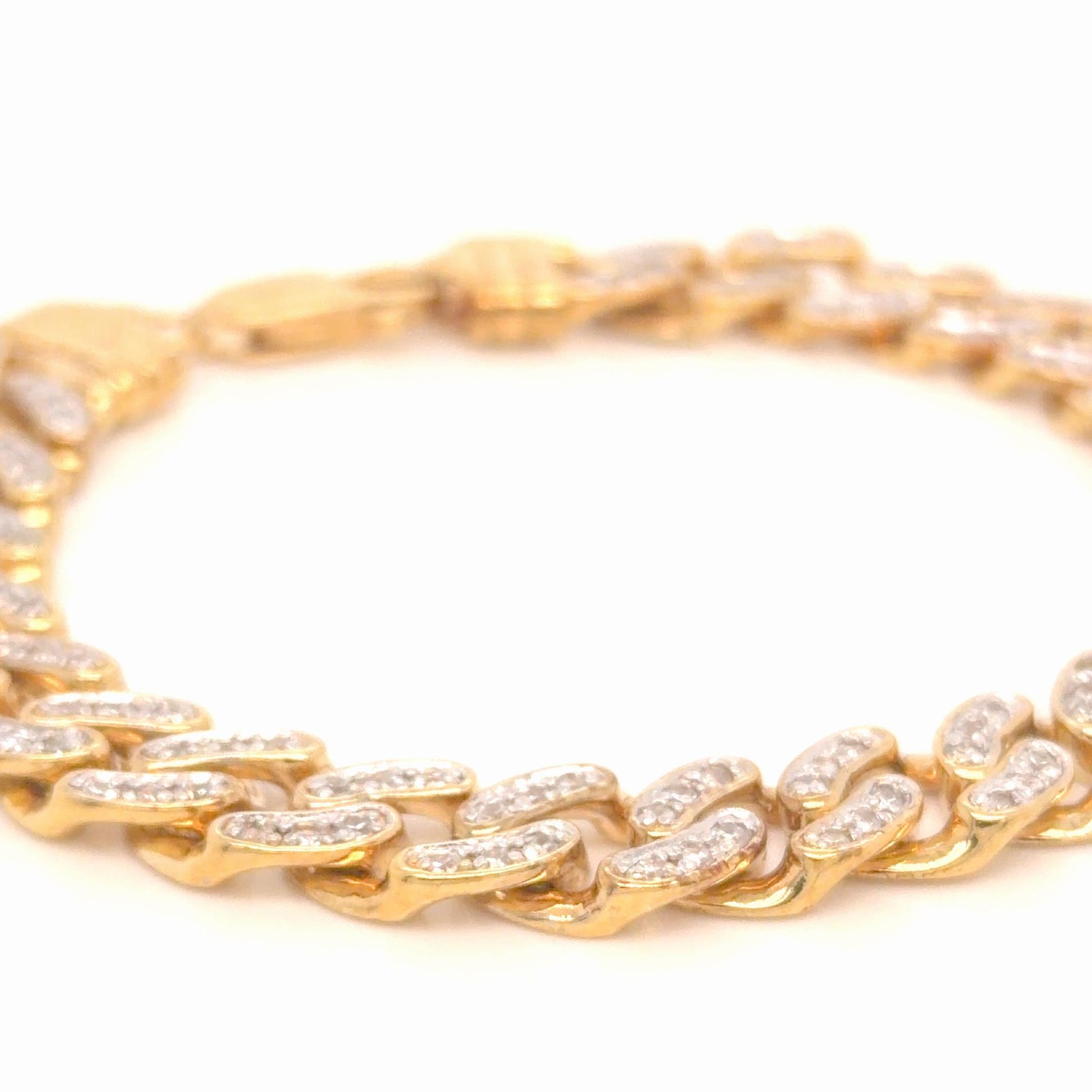 Miami Cuban Link Bracelet – 14K Gold plated over 925 Sterling Silver CZ studded