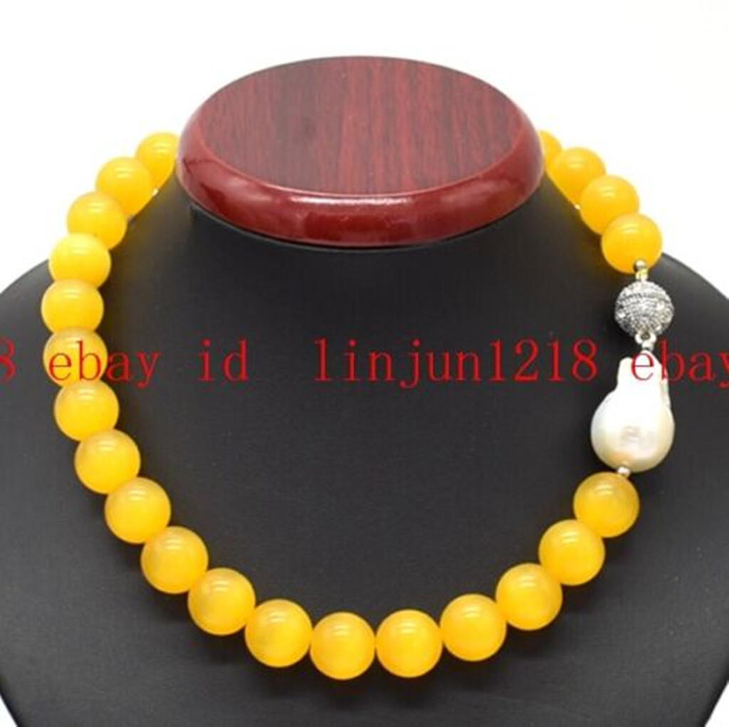 Rare Huge 14mm Amethyst Aquamarine Gemstone White Baroque Pearl Necklace 18 in