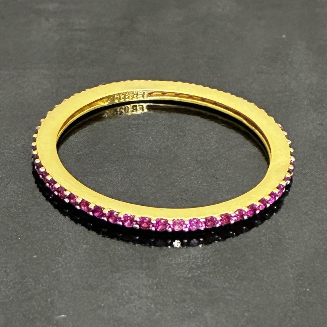 Freida Rothman 925 Sterling Silver Sz9 Pink stones