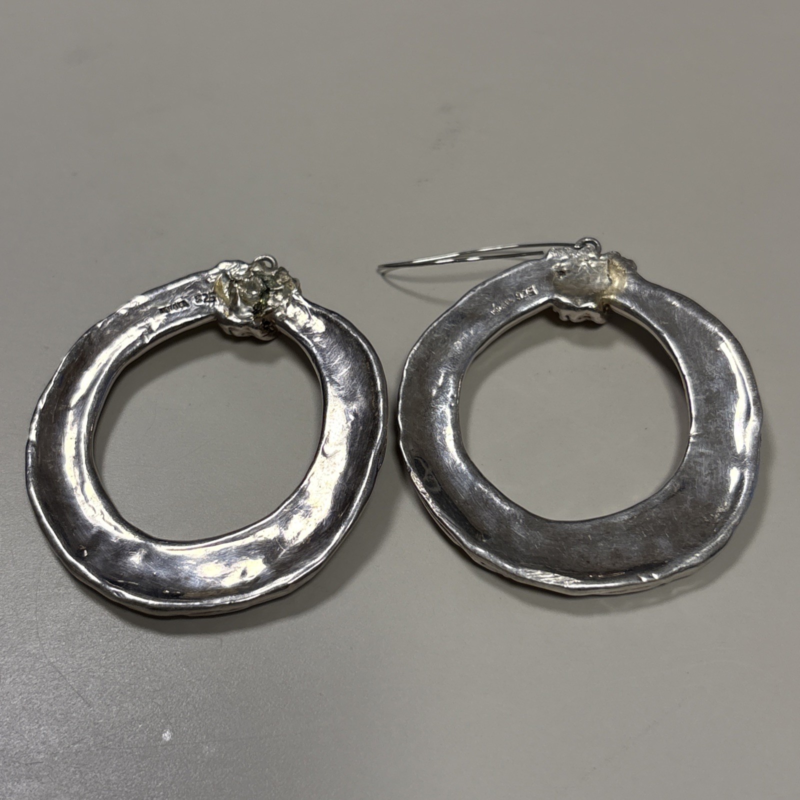 Israel Sterling Silver 925 Earrings; 28grams; Multistrand Nest Design