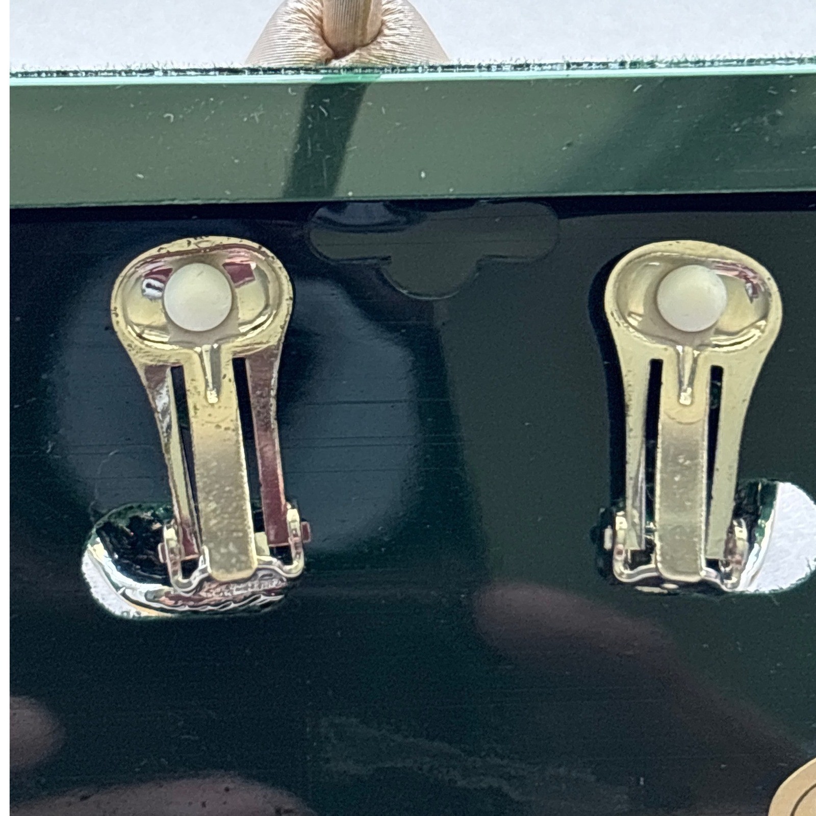 Earrings metal two-tone silver gold clip on textured knot style New