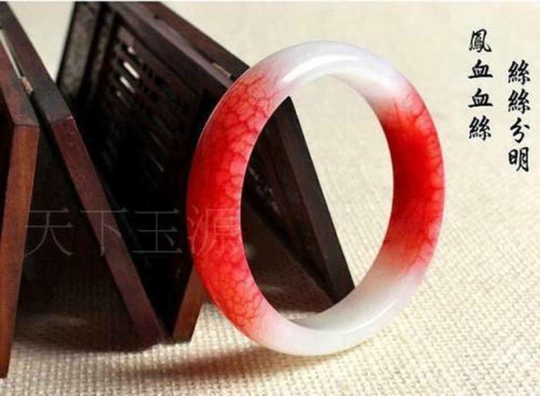 2.2-2.4in Natural Genuine Red Chicken Blood Jade Jadeite Bangle Bracelet Fashion