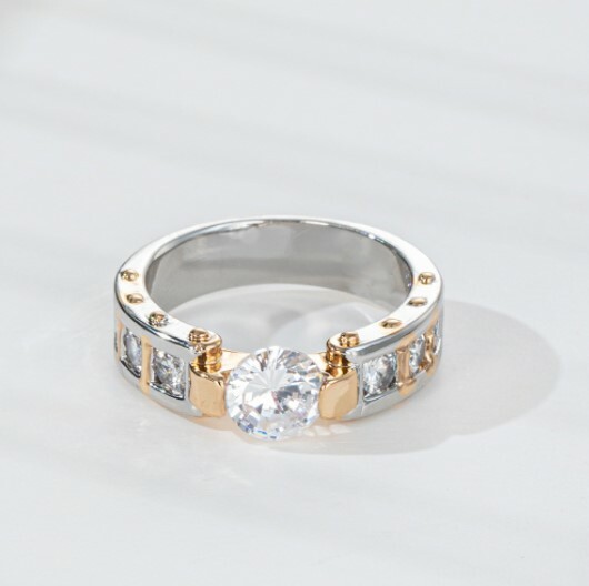 Newest Shine Round Cut White Topaz Ring Silver Gold Plated Rings Sz 6~10