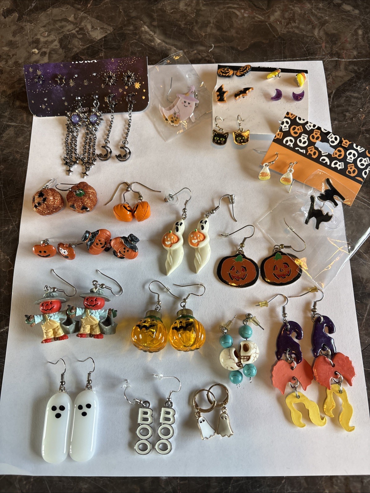 Halloween Pierced Earrings Costume Jewelry Earring Lot And Extras 50+ Pieces