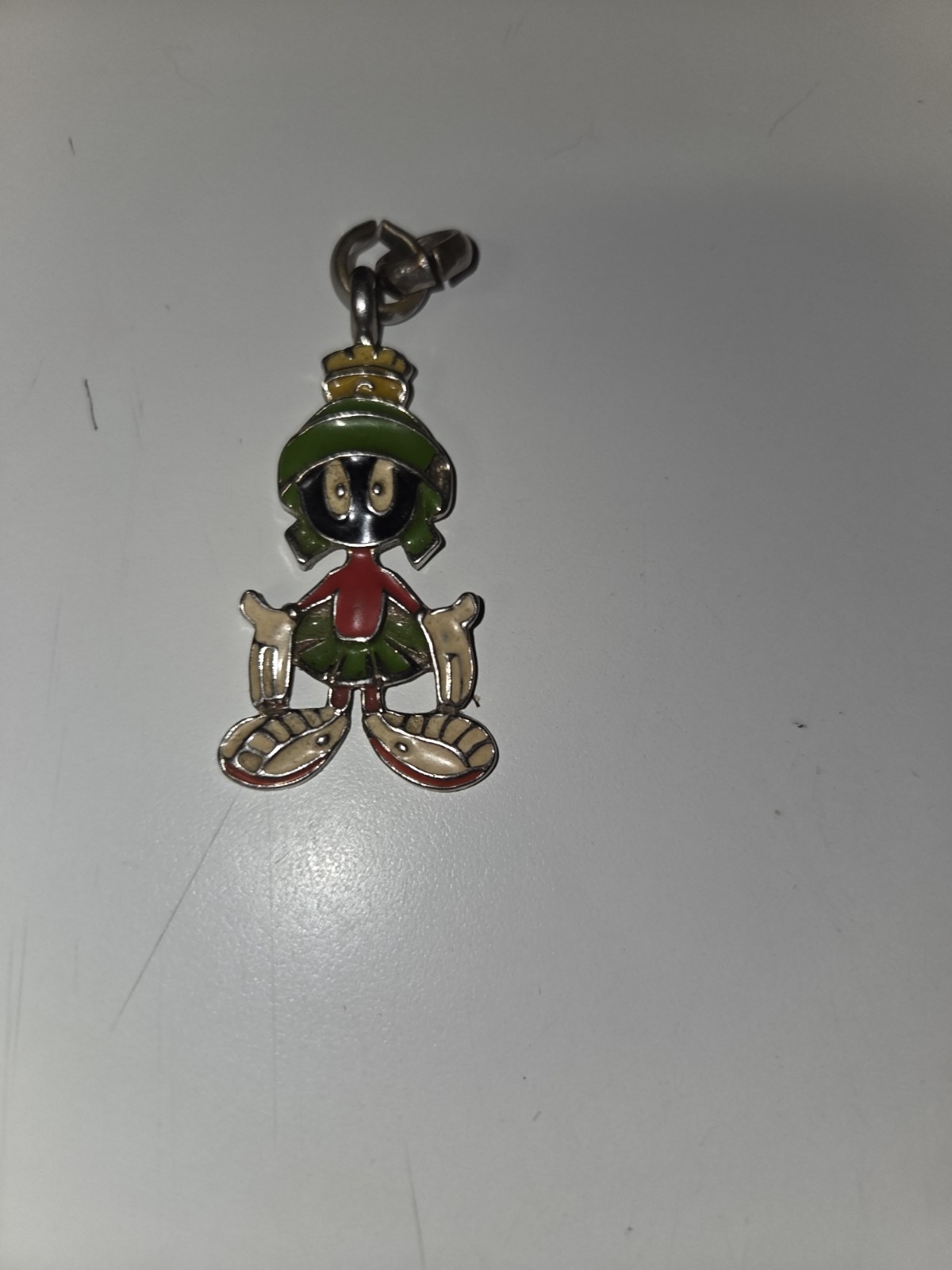 90’s Warner Brothers Silver Tone Marvin the Martian Charm/pendant