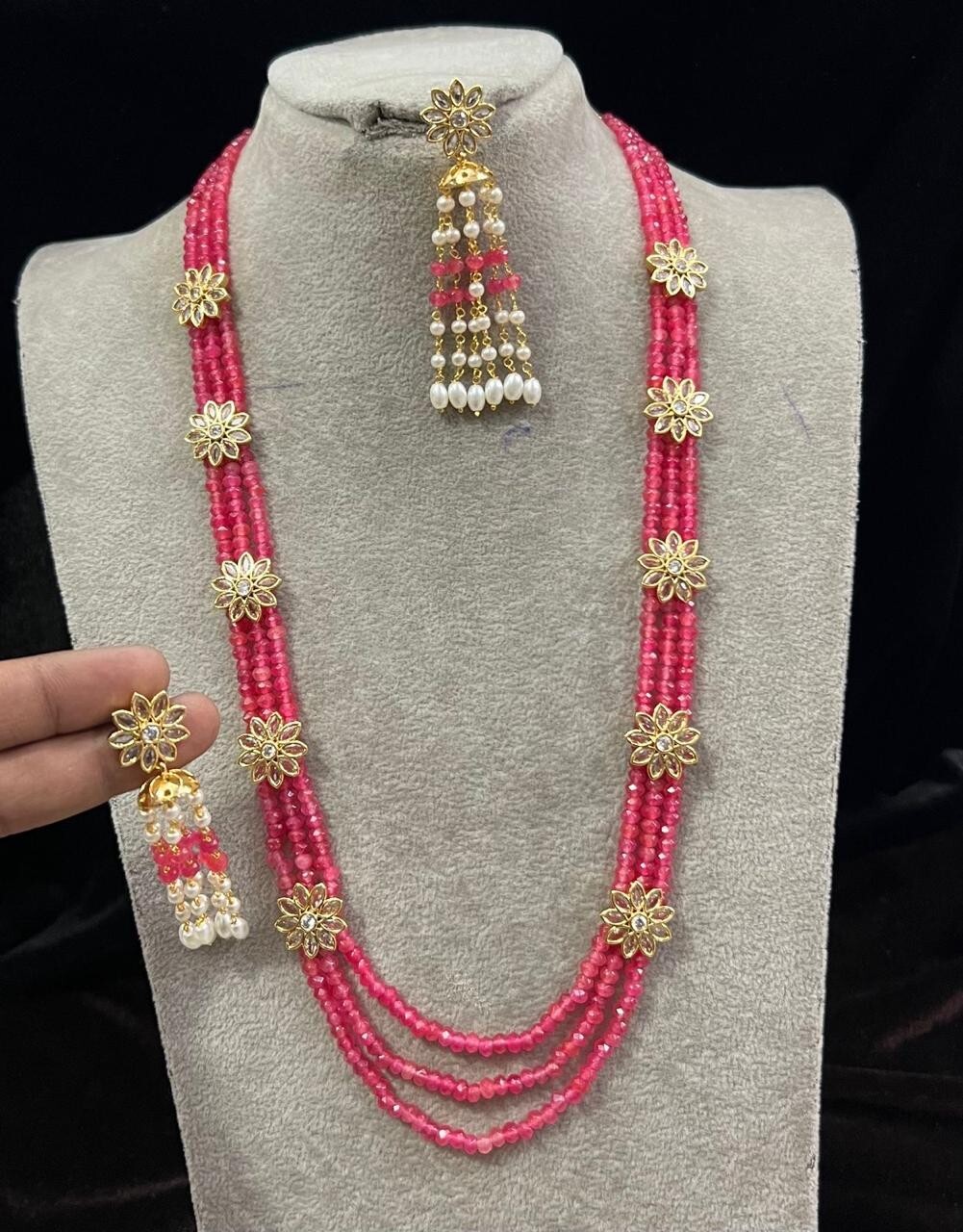 Pearl Mala, Navratan pearl mala, Jadau Pearl Mala, Gold Plated Pearl Mala. India