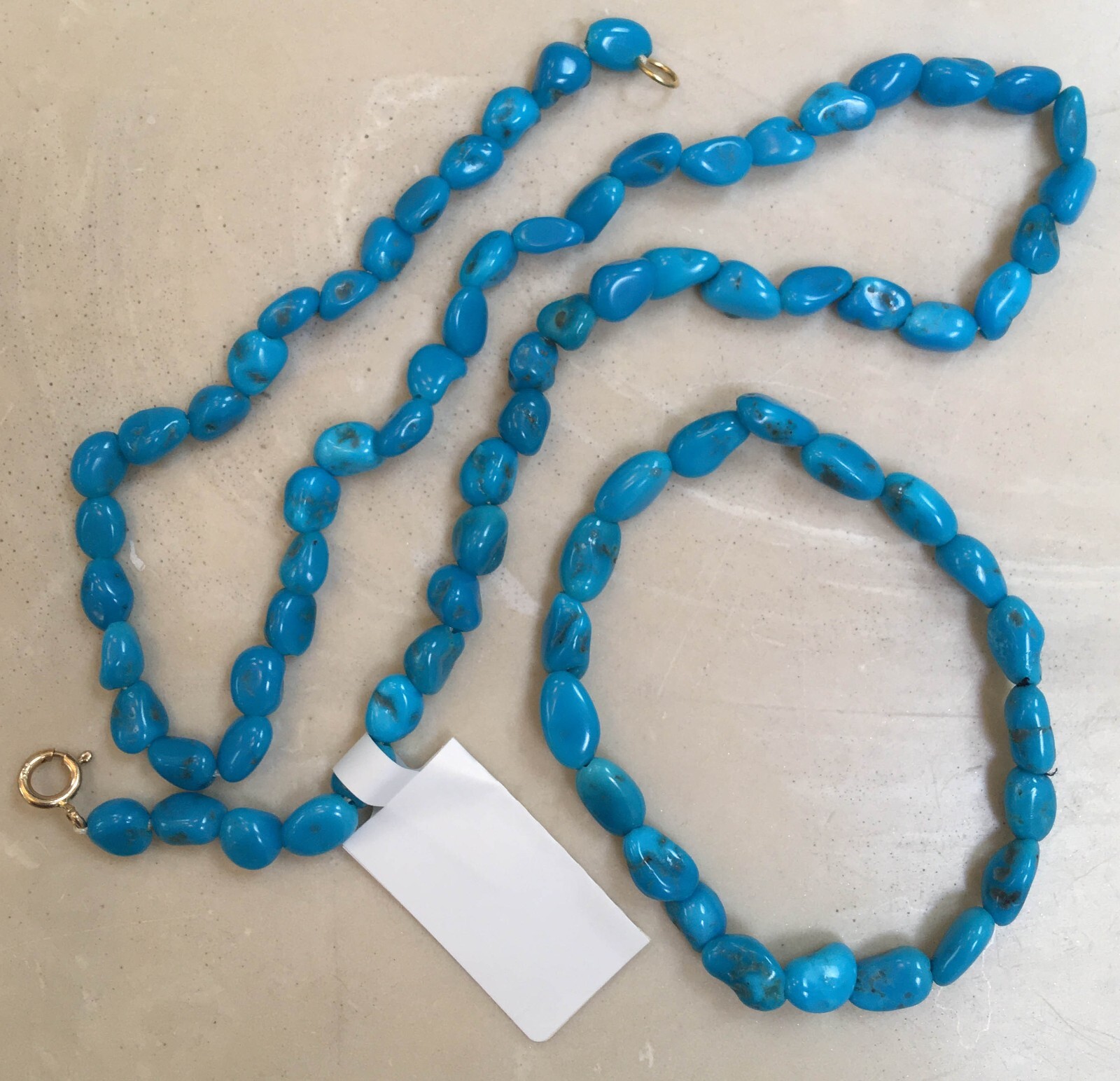 New Sleeping Beauty Turquoise 6 mm Bead Stretch Bracelet from Saks 6 5/8 to 8 in