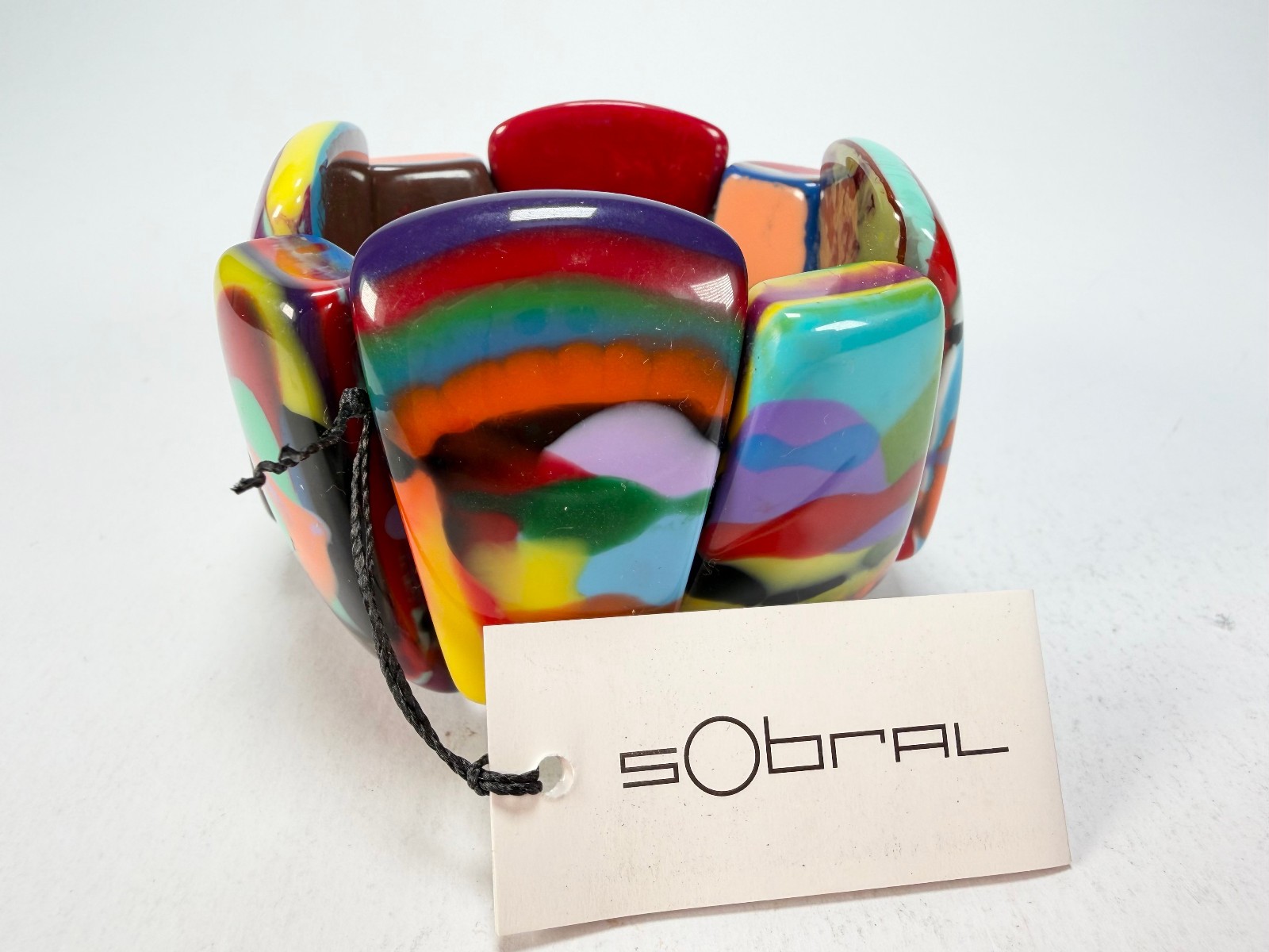 Sobral – Multi-Colour “Rimla” K Elasticated Resin Bracelet ( 004498 )