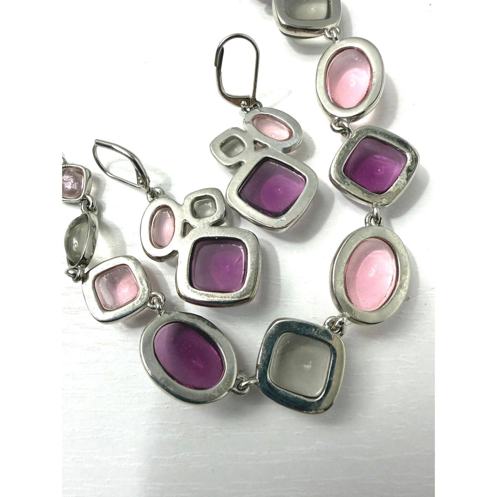 Napier Necklace Earrings Open Bezel Set