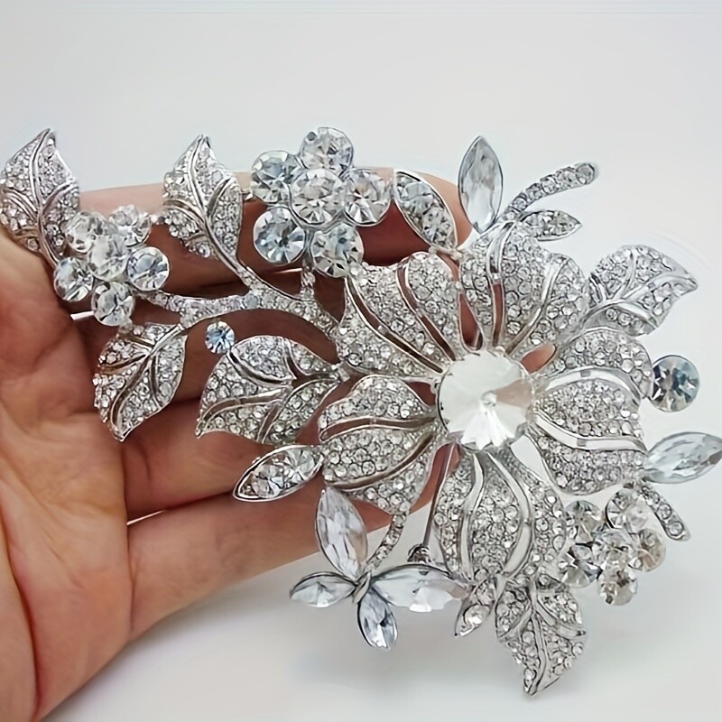 Exquisite All-Zirconia Flower Brooch | Luxury Party Wear Elegant Ladies