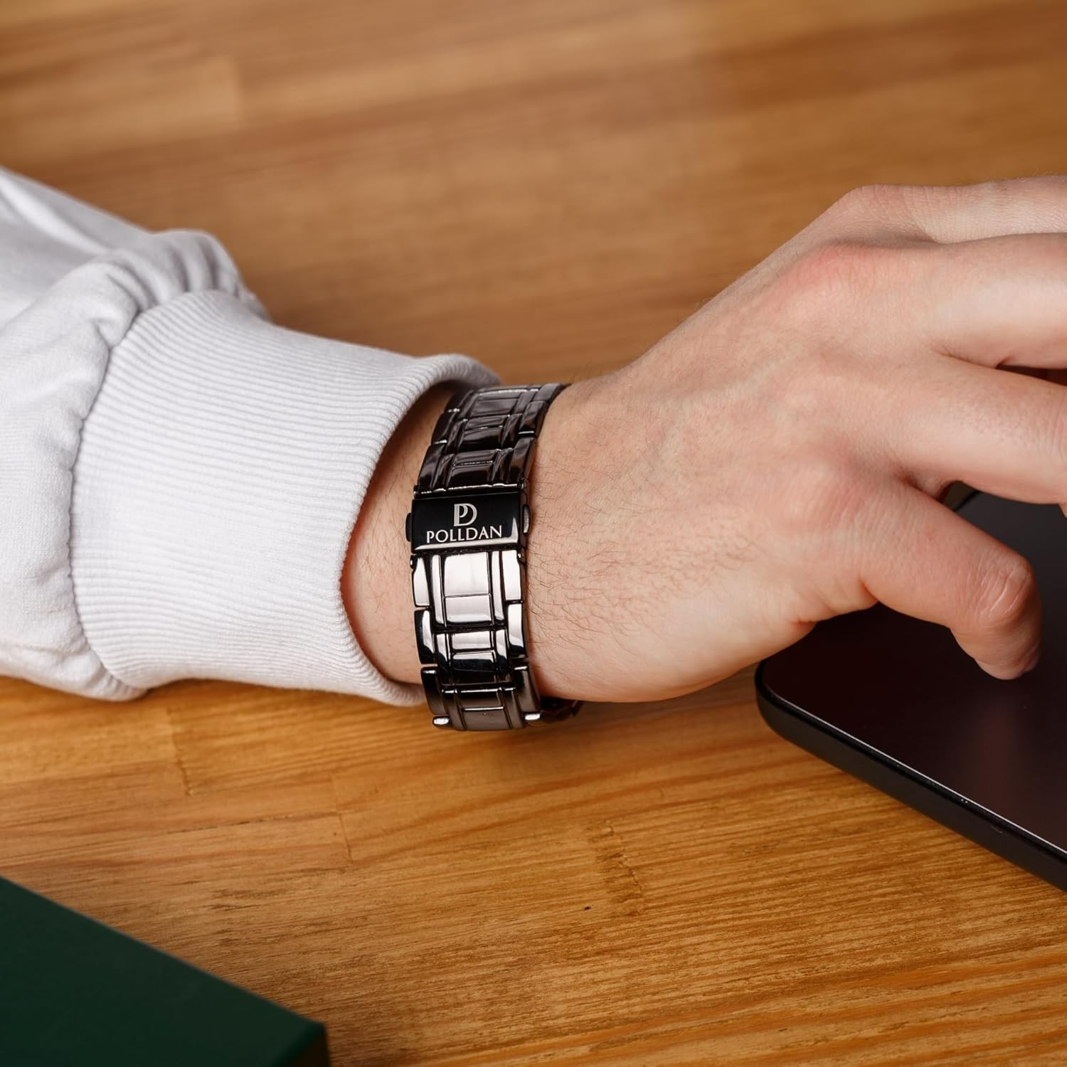 Pulsera de cobre con potencia de 6200 Gauss para hombre, Cobre negro 3X Power