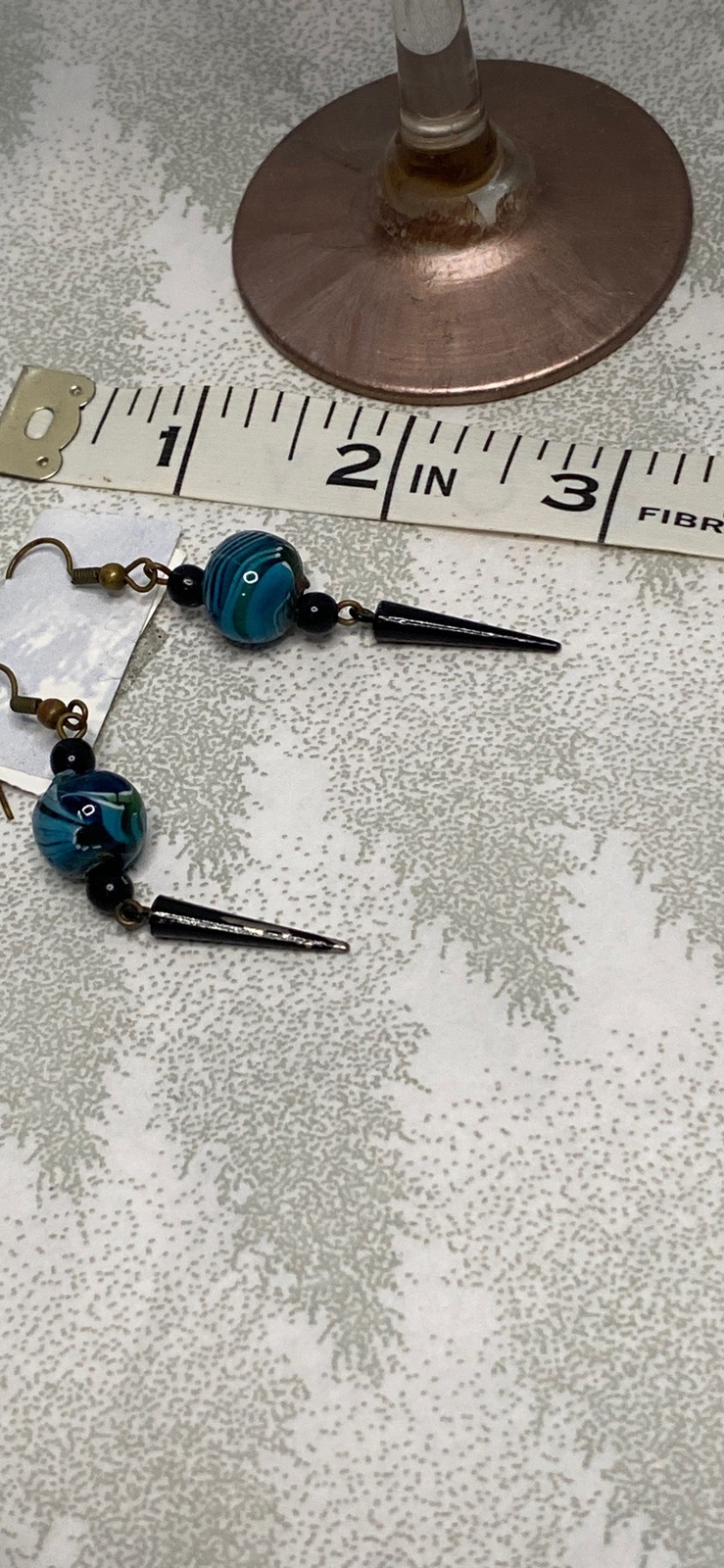 Striking Turquoise Color Ling Elongated Pierced Earrings. NEW