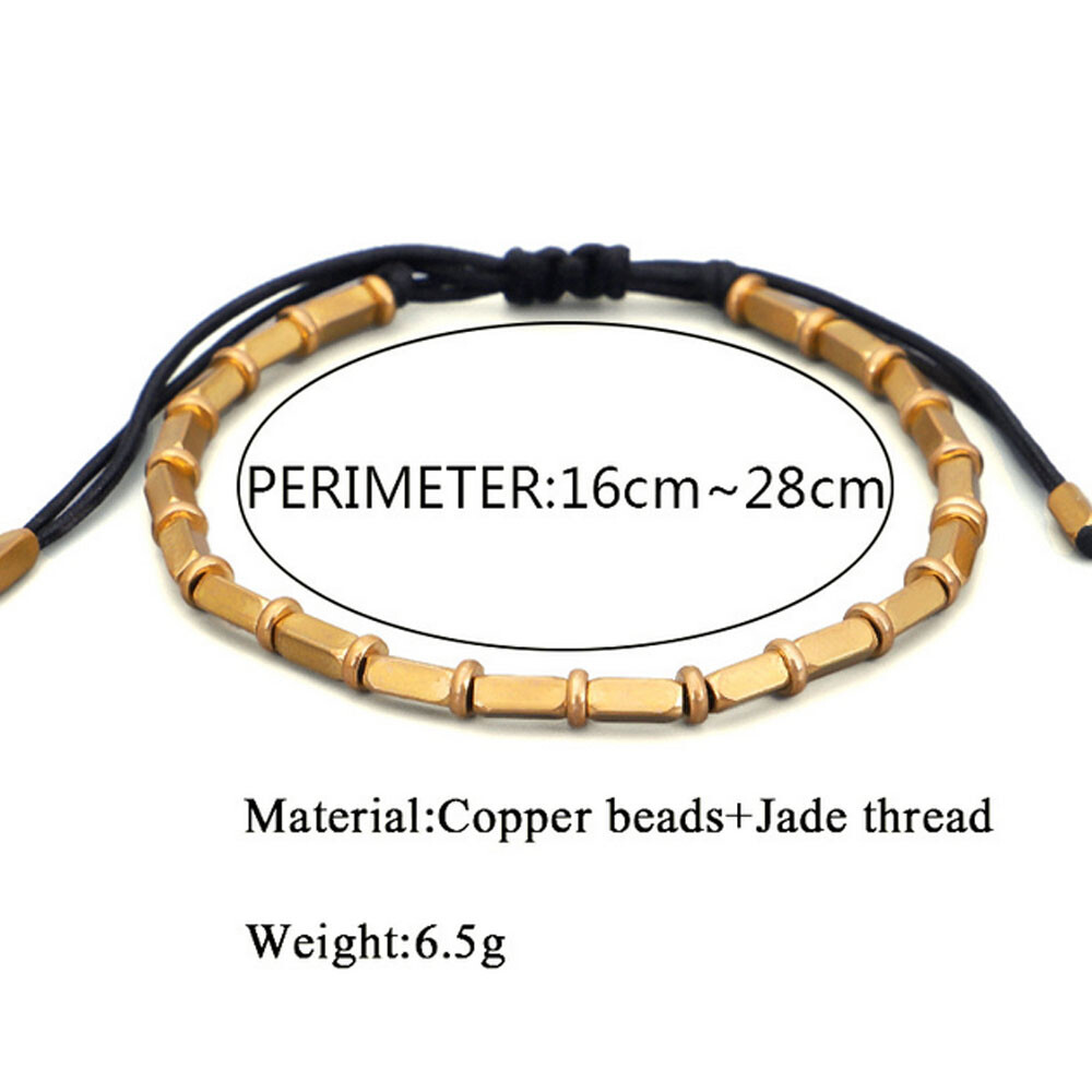 Black Tibetan Buddhist Long Copper Beads Healing Lucky Rope Bracelet Bangle USA
