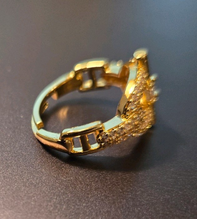 14Kt Gold Filled Pave CZs Solstice Halo Cocktail Statement Ring