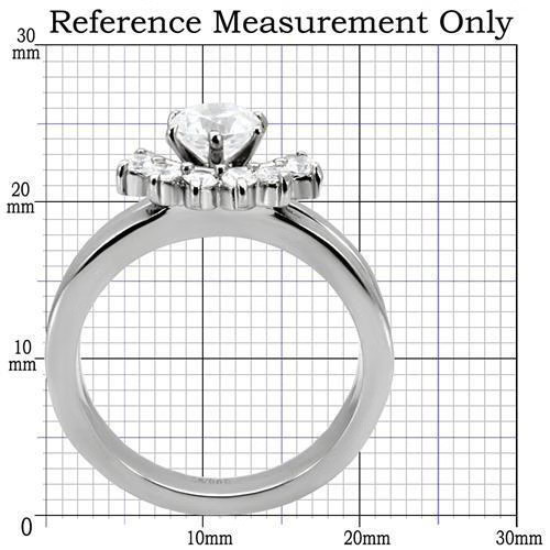 TK105 – High polished (no plating) Stainless Steel Ring with AAA Grade CZ in Cle
