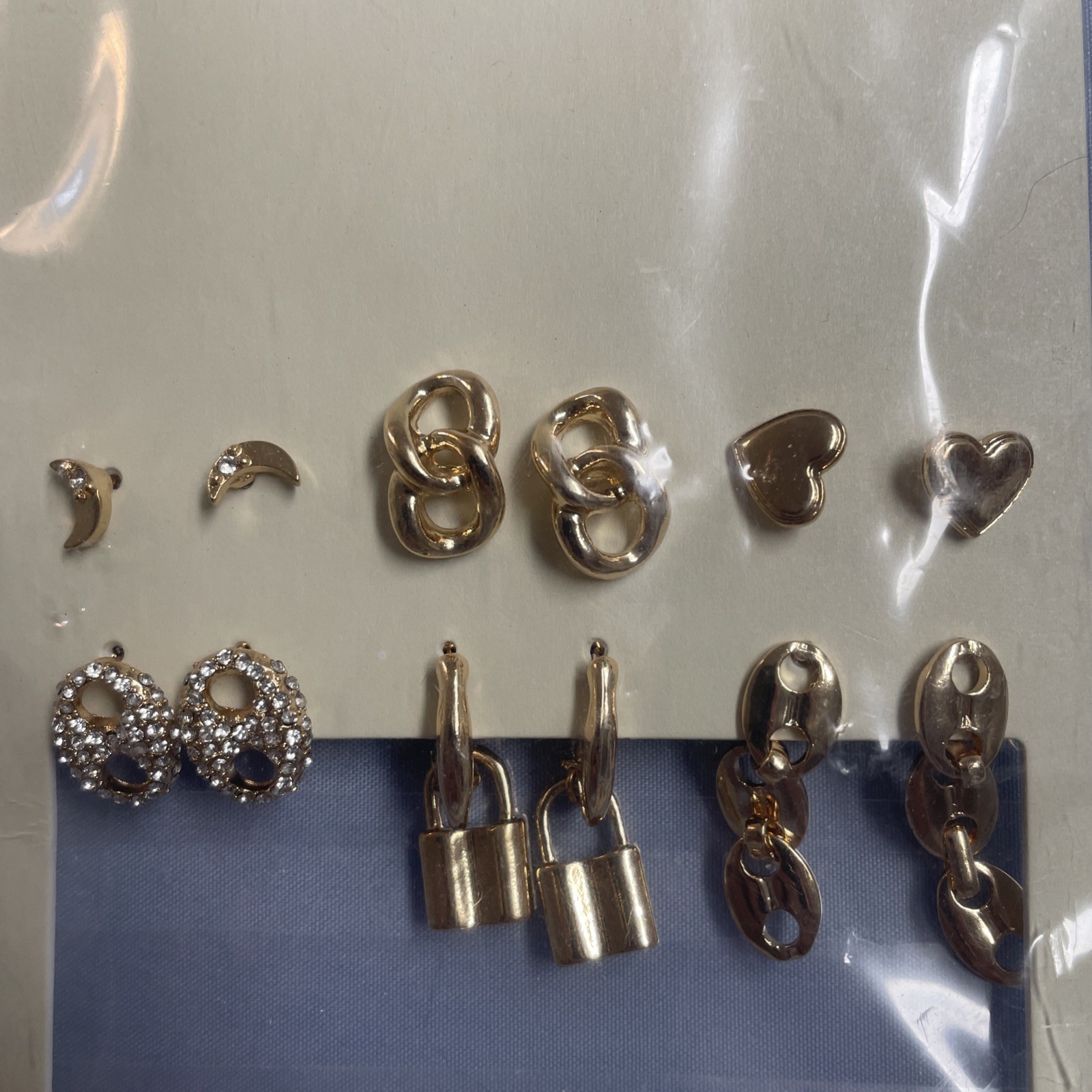 No Boundaries Hypoallergenic 6-Pair Gold Toned Heart Earrings Set New