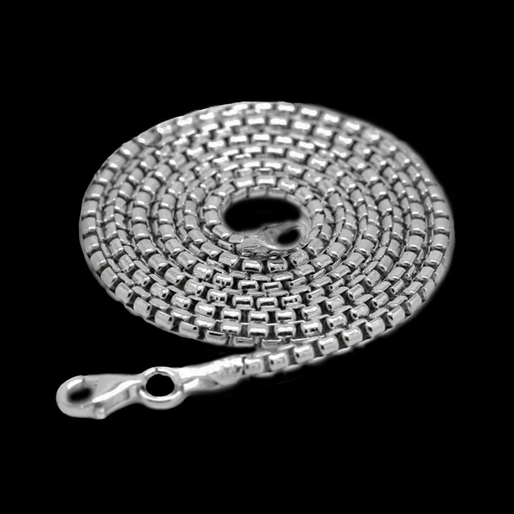 Verona Jewelers Sterling Silver 3MM Classic Italian Round Box Chain Necklace