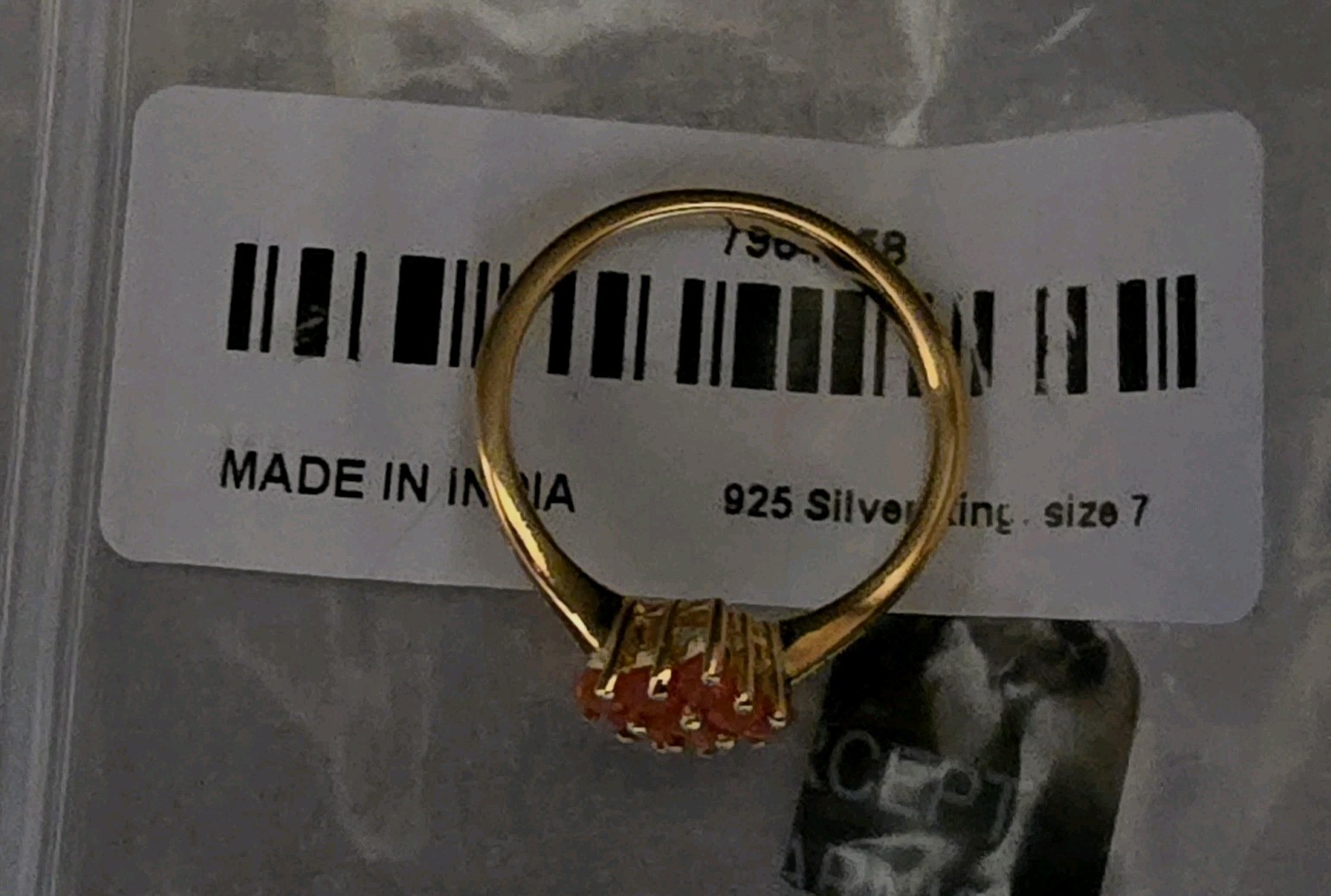 NWT/Marquise Fire Opal AAA/18k Vermeil Over Sterling Silver/Ring/ .50cttw/Size 7