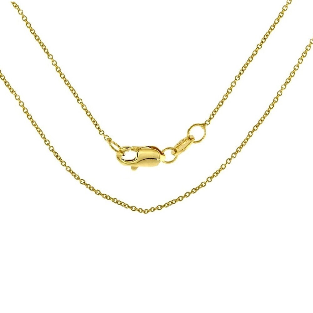 16mm 14K Yellow Gold CZ Stones Holy Spirit Dove Pendant Charm, 0.8mm Cable Chain