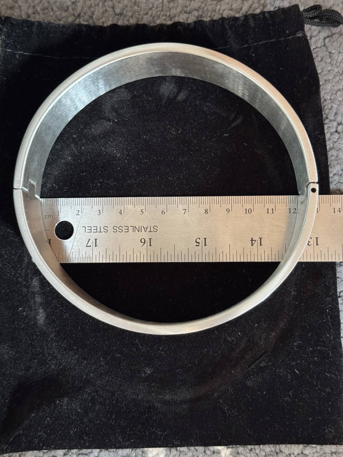 Steel Collar Slave Choker Necklace Solid 30mm Brushed Metal 12cm
