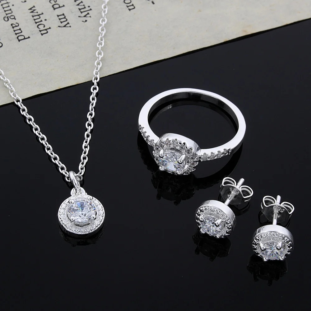 925 Sterling Silver Cute Solid Christmas Gift Noble Fashion Elegant Women Shiny