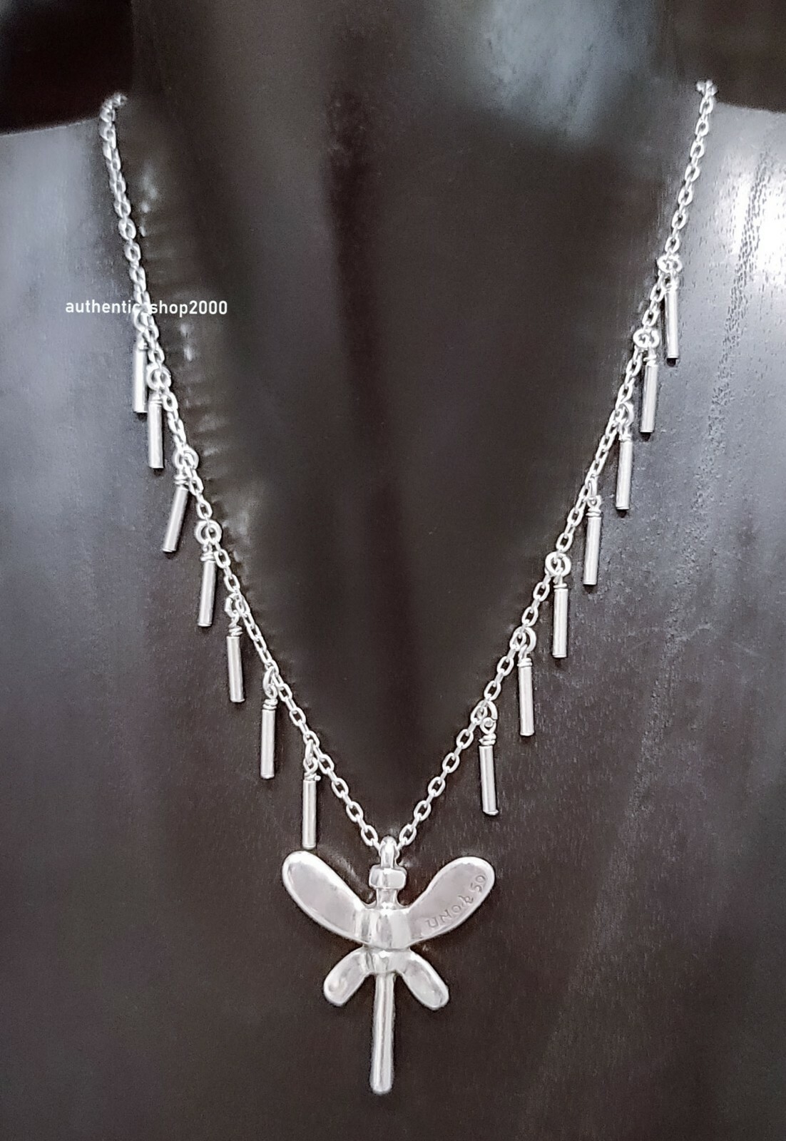 NEW Authentic UNO de 50 Just Be Butterfly Pendant Necklace COL1514MTL0000U