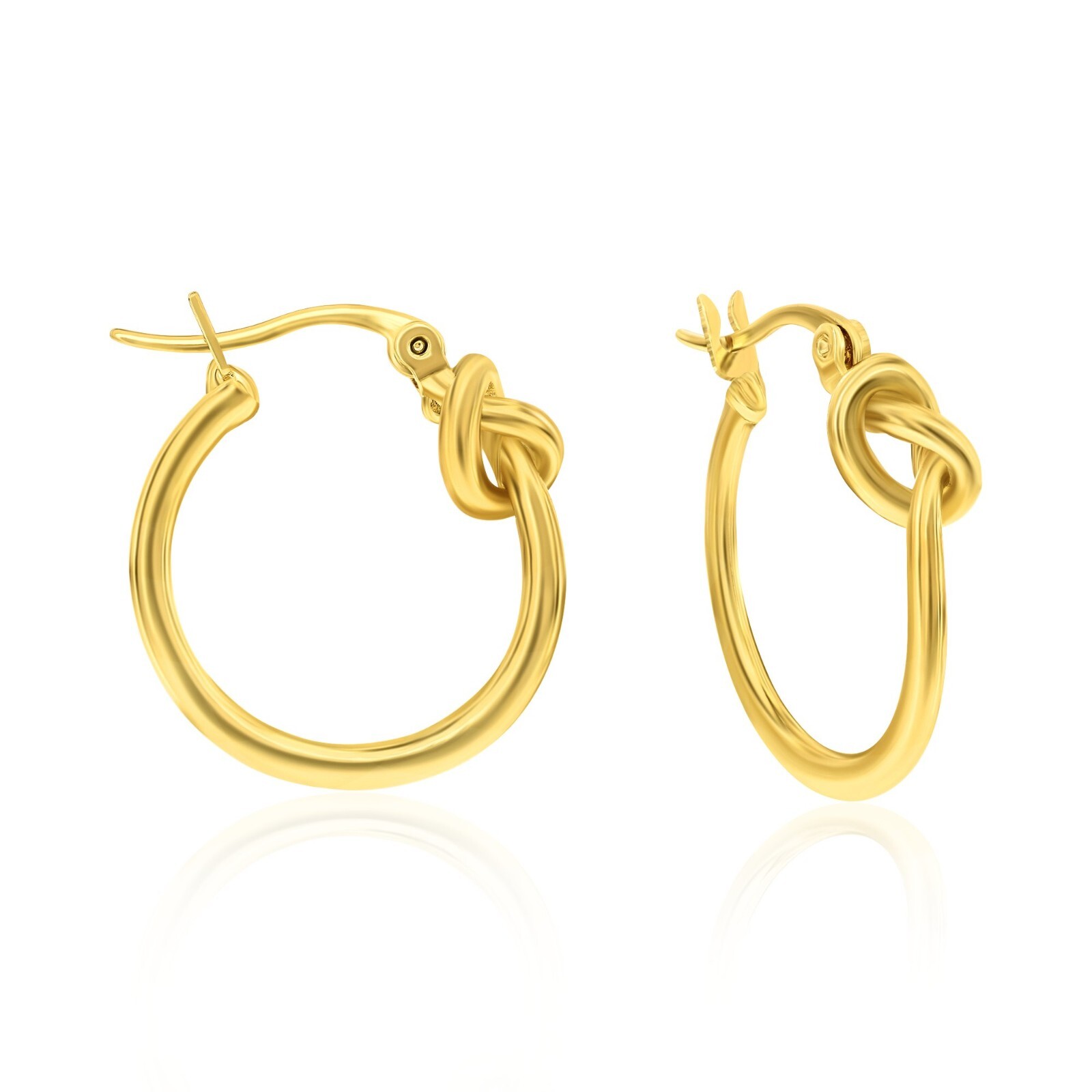 14K Yellow Gold Plated Knotted Braided Hoop Earrings Dangle Earrings For Women