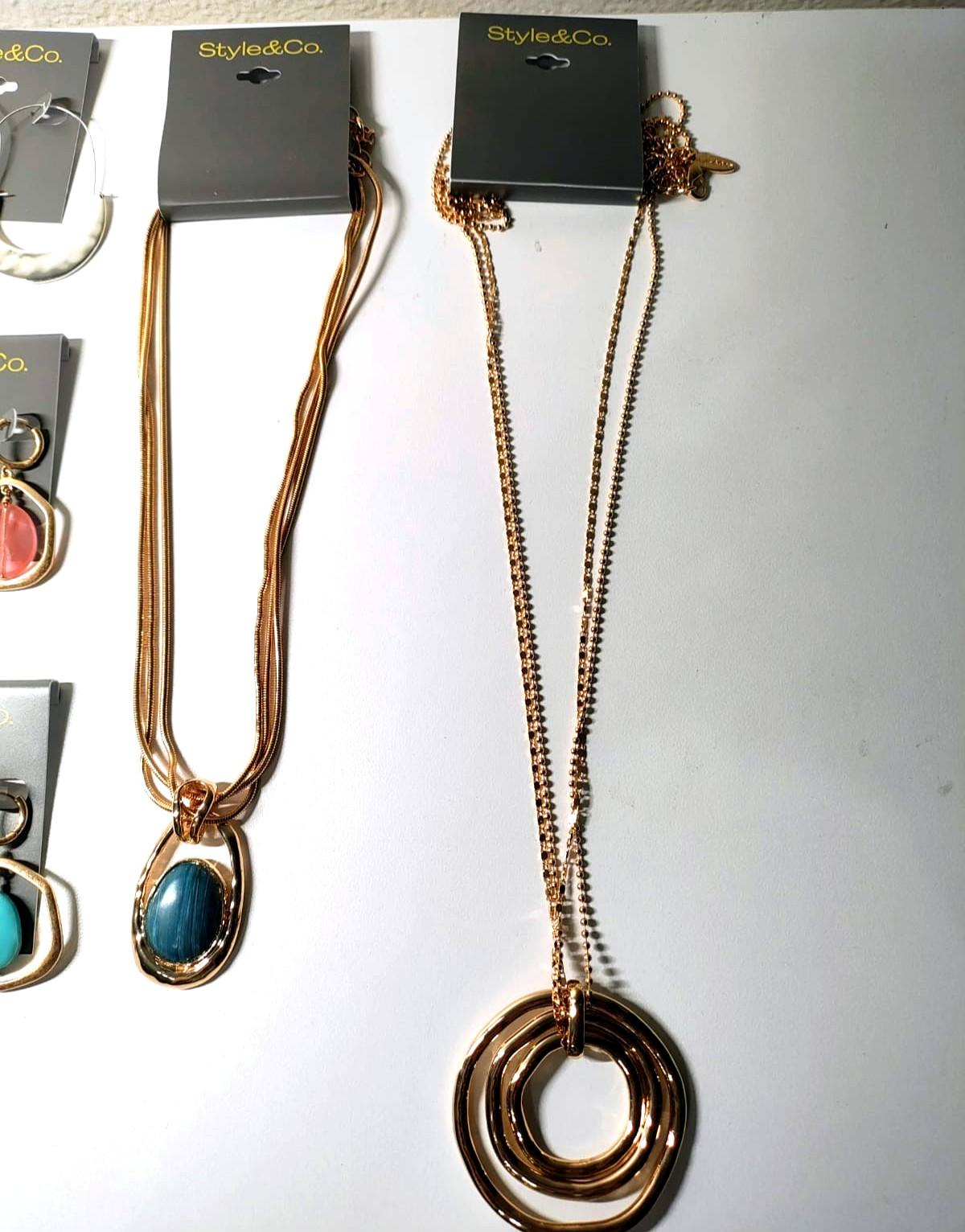 Style & Co. Jewelry Lot–Earrings & Necklaces–Gold Tone & Turquoise