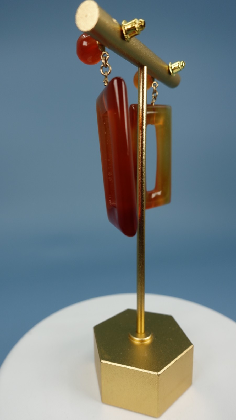 Statement Carnelian Drop Earrings 14k posts approx. 1.5″ Cute!!