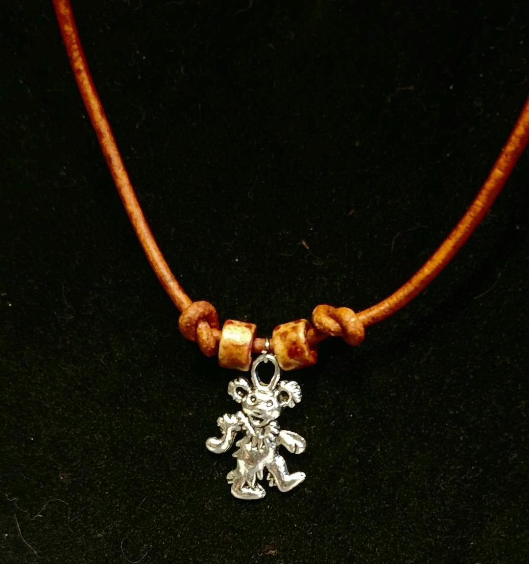 Dancing Bear Necklace, Novelty Necklace, Dead Jewelry, Grateful Dead, Handmade!
