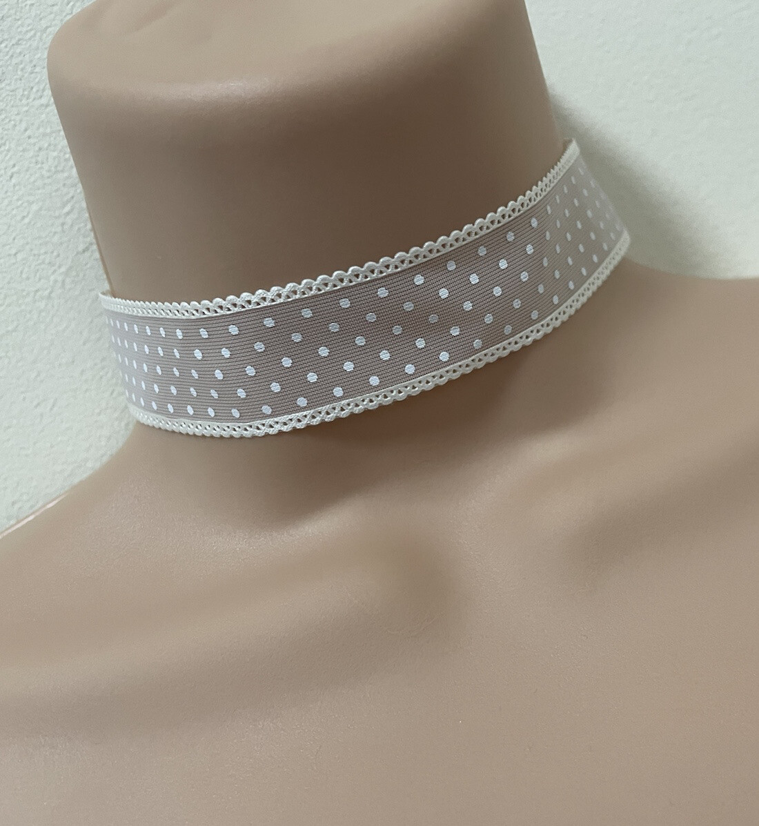 Women Ladies without Crystal,Dimonte Polka Dot Pattern Ribbon chakor Necklace