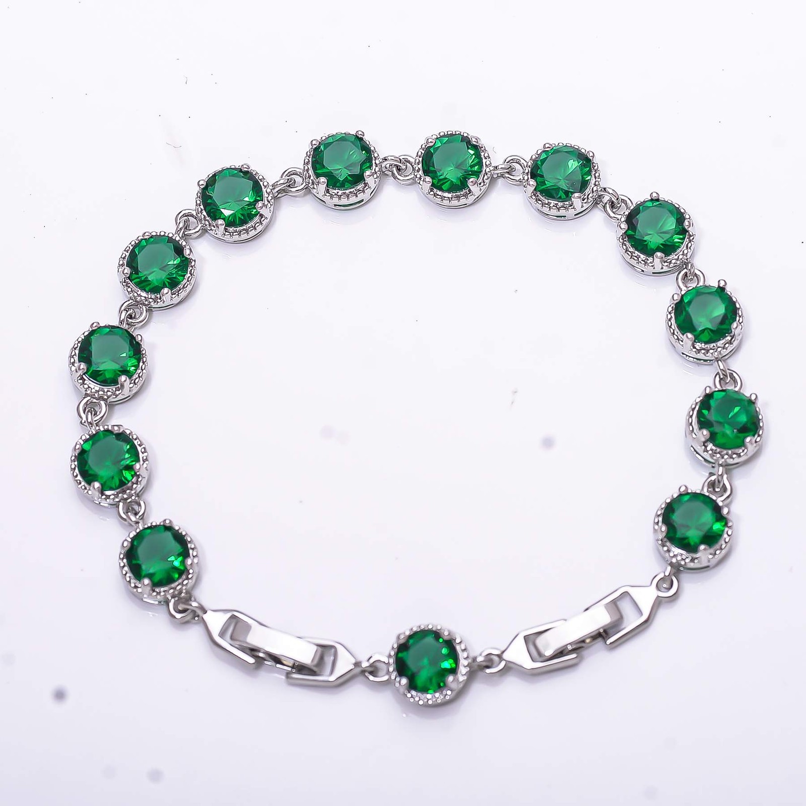 Tsavorite Gemstone 925 Sterling Silver Tennis Bracelet 7.99″ B85, Gift for her