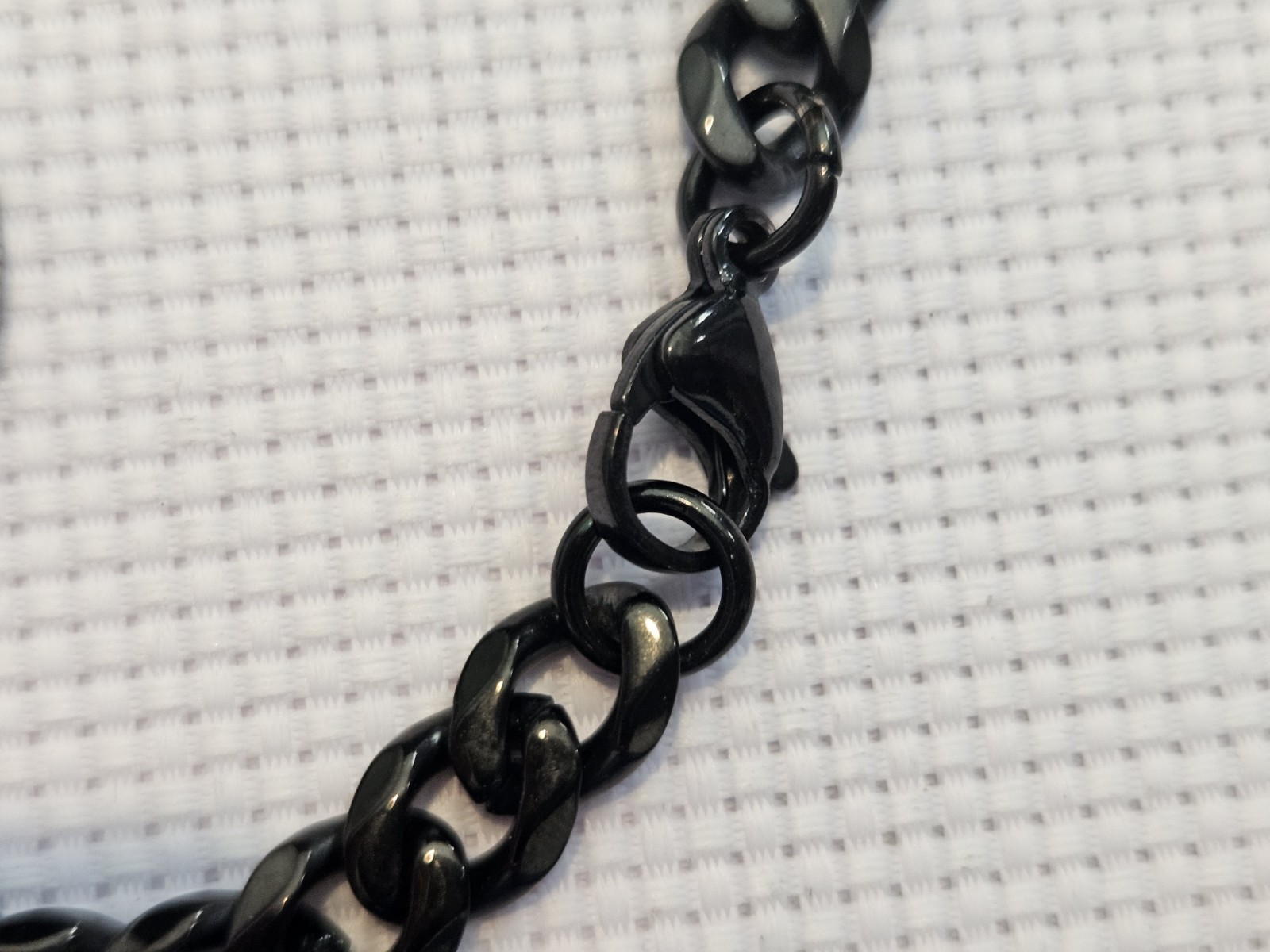 Black Tone Curb Chain Bracelet Unisex Minimalist Link Bracelet Lobster Clasp