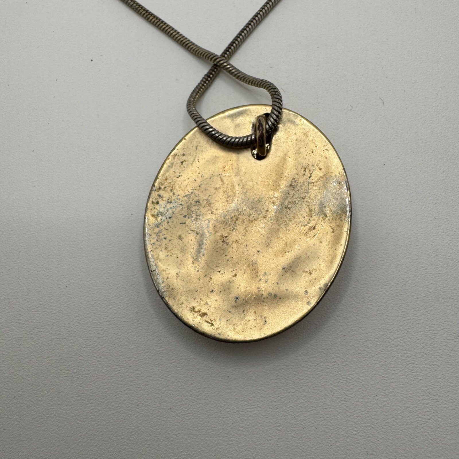 Bill Blass Double Solid Circle Pendent Necklace Gold Tone