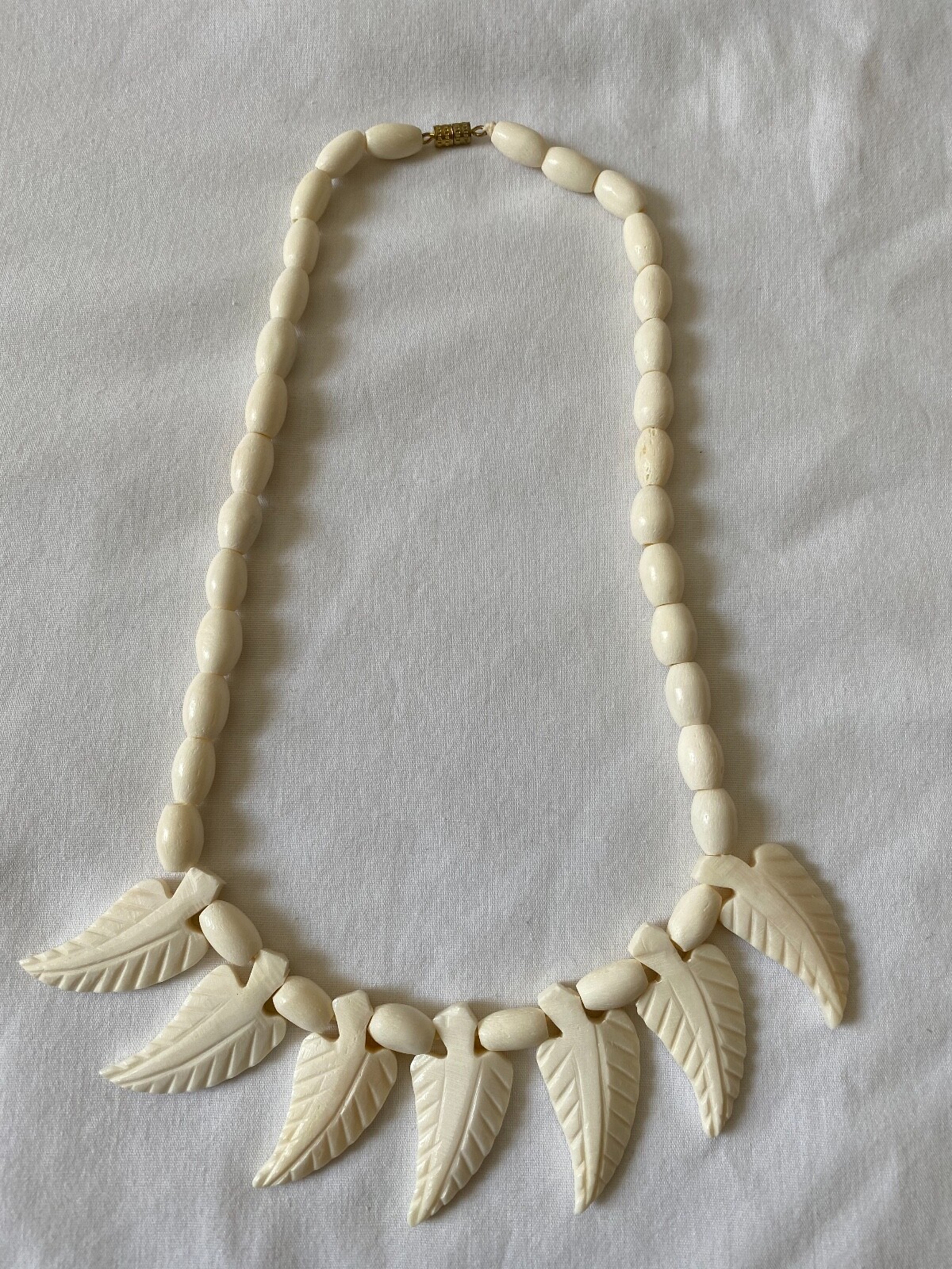 Egyptian Camel Tree Leaf Necklace Hand Carved Very Unique 18″