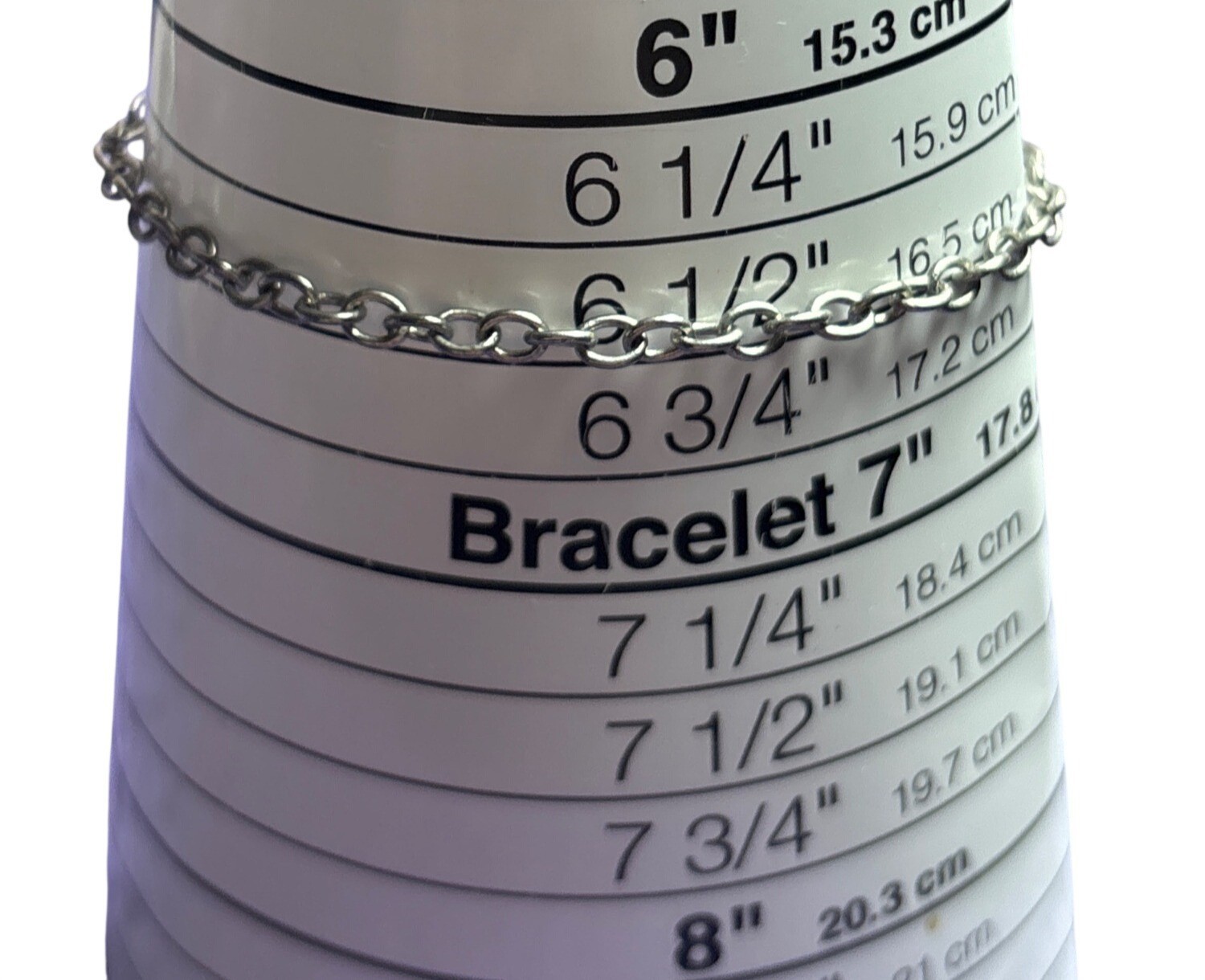 Silvertone Chain Bracelet Lobster Clasp 6.5 inches Long
