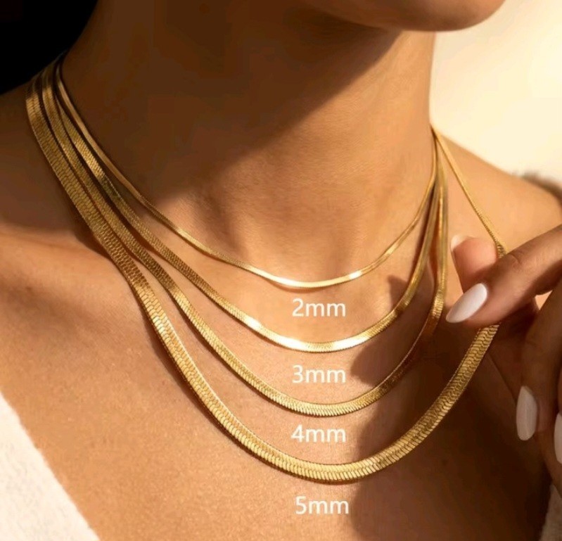 2mm 3mm 4mm 5mm Stainless Steel Minimalist Snake Chain Necklace Choker