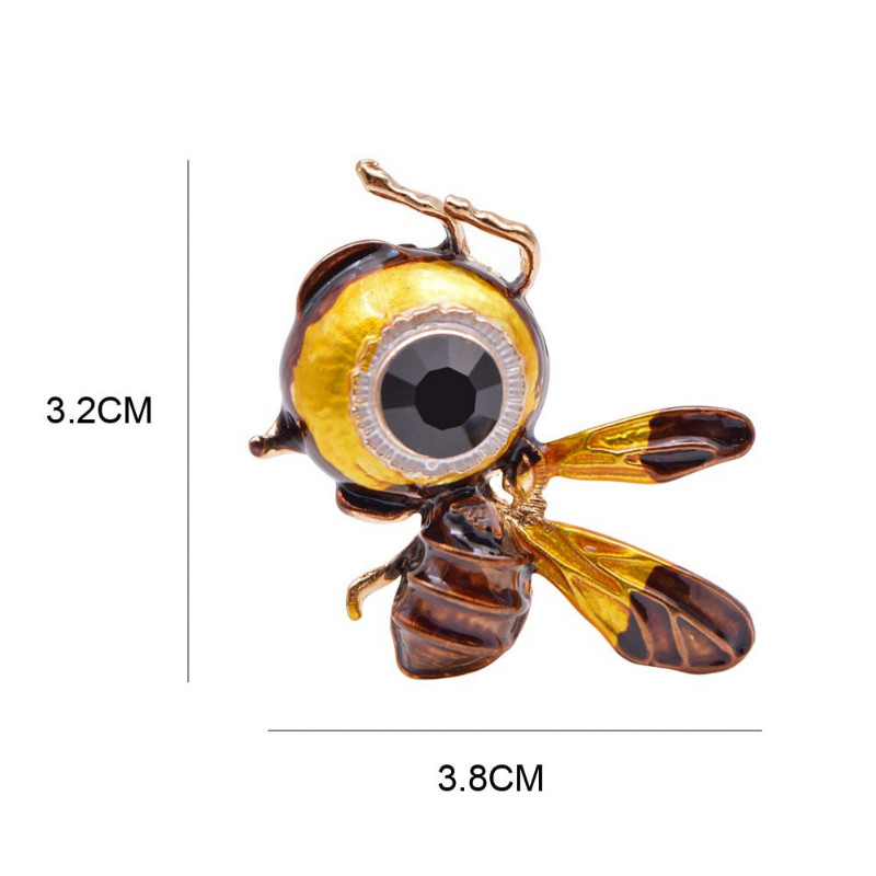 Cute Little Bee Carton Desgin Insect Brooches For Women Large Eye Pin Jewelry