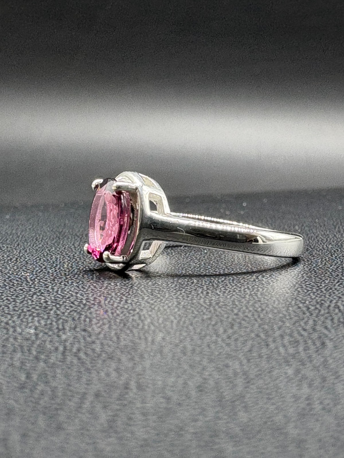 Pink Malaya Garnet Ring, Sterling Silver, Minimalist Jewelry