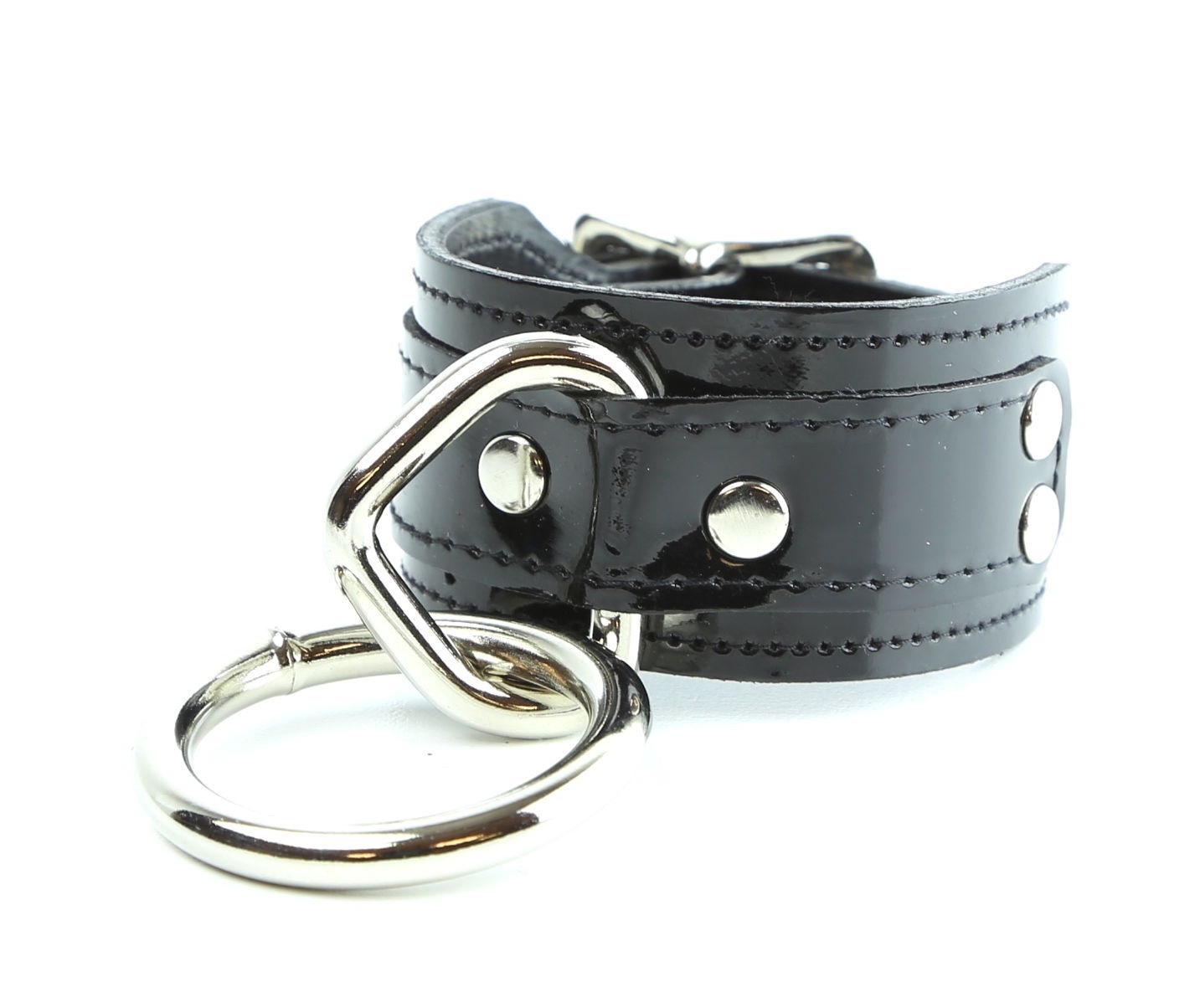 Cyber Goth Bondage Wristband Patent Leather Punk Deathrock