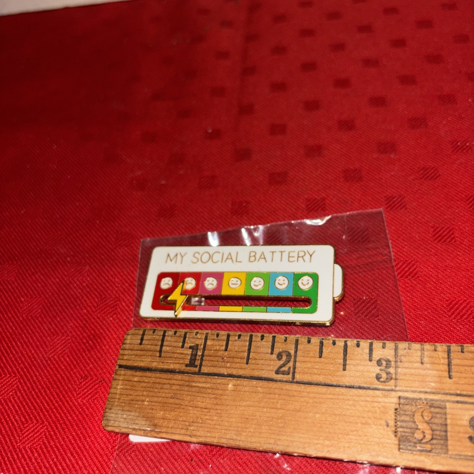 Mood Energy Brooch Social Battery Pin Funny Expression Badge for Clothes Gift