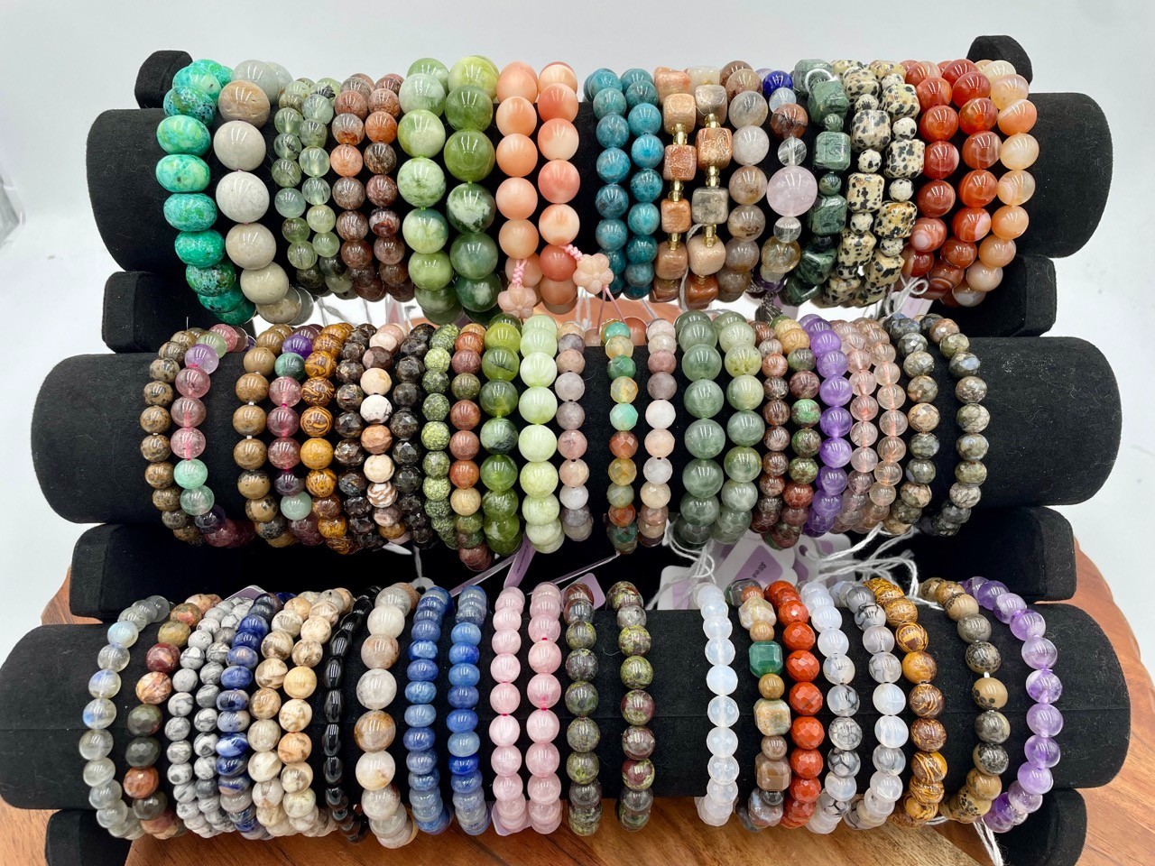 Lot 10 Pcs Mix 6-12mm Natural Crystal Elastic Mixed Shape Bead Bracelet