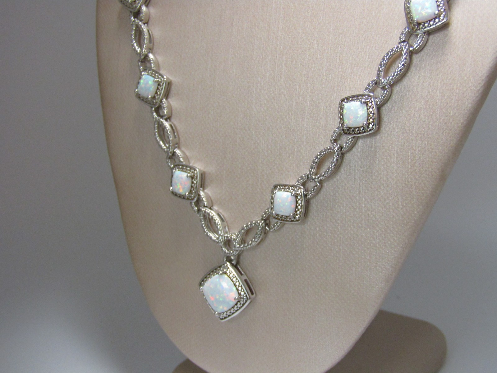 Fun and Fourthy! Lab Opal Necklace 18″