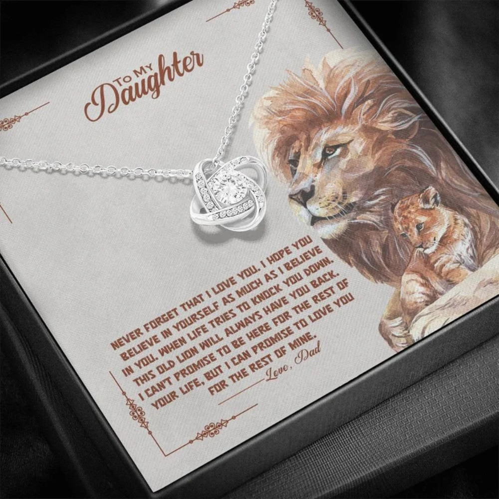 To My Daughter Necklace from Dad, This Old Lion Necklac, Birthday, Graduation