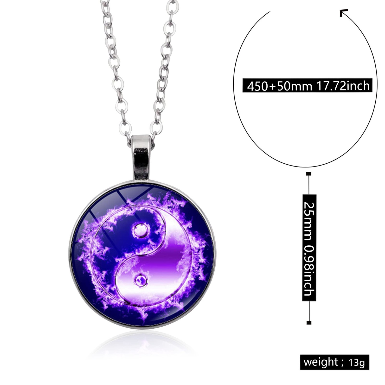 Yin Yang Pendant Necklace Chinese Philosophy Taoist Symbol Talisman Taichi Yo…