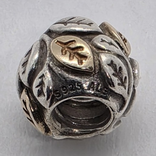 Authentic Pandora Sterling Silver 925 & Yellow Gold 14K Tree of Life Charm