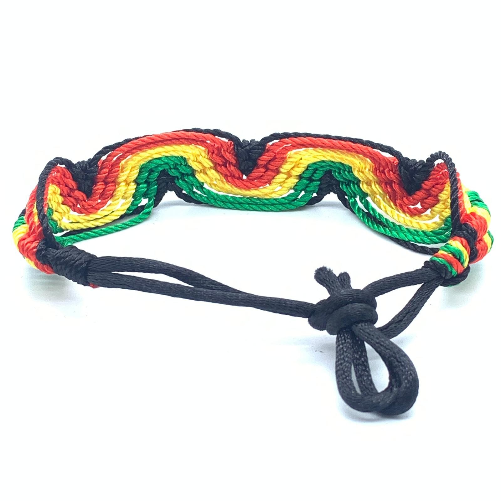 Leaf Rasta Hippie Braided Rope Handmade Macramé Cord Bracelets RASTAFARI 7-11in
